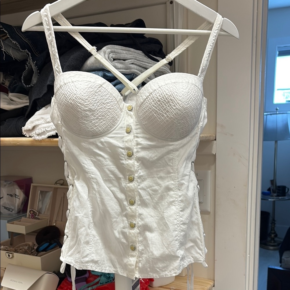 SOLD Guess White Corset Top